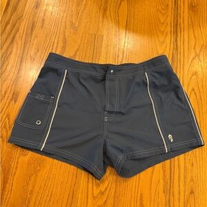 Free Country Dark Blue Swim Shorts with White Accents